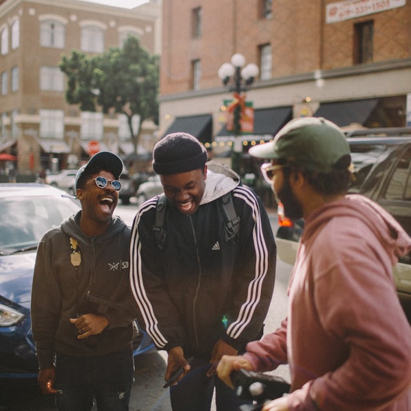 Friends laughing together